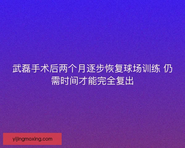 武磊手术后两个月逐步恢复球场训练 仍需时间才能完全复出