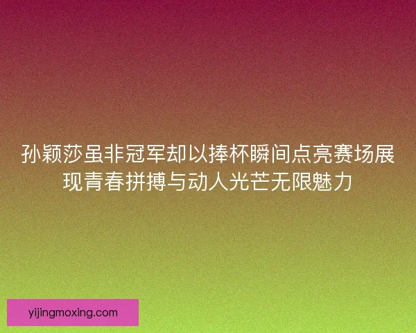 孙颖莎虽非冠军却以捧杯瞬间点亮赛场展现青春拼搏与动人光芒无限魅力